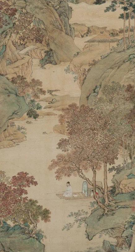 历代名家笔下的秋季
1、明 仇英《枫溪垂钓图轴》
2、元 王蒙 《葛稚川移居图》