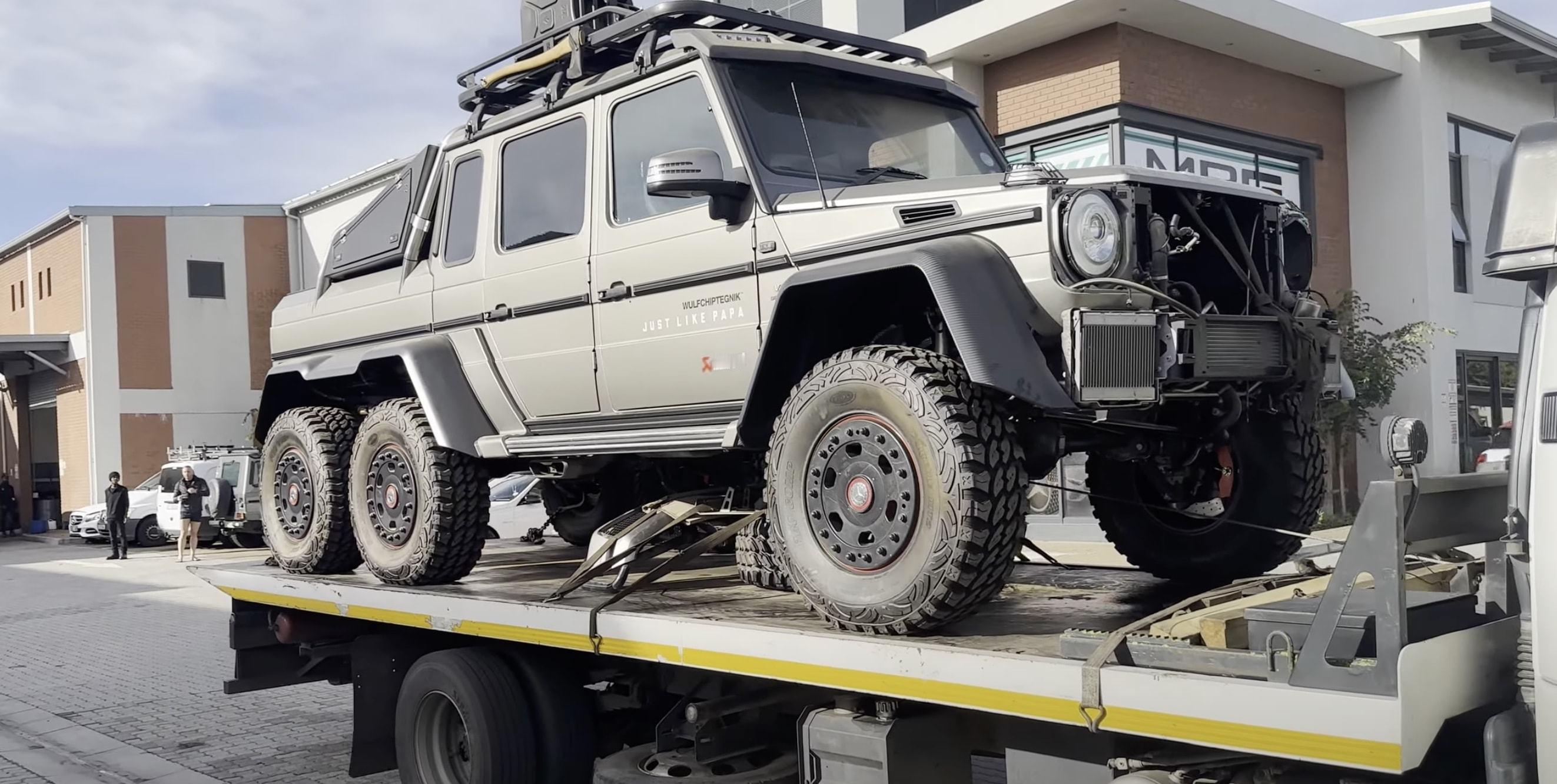 这么大胆！竟然有人敢“偷”这台奔驰G63 AMG 6x6的心脏？修复应该不难，关