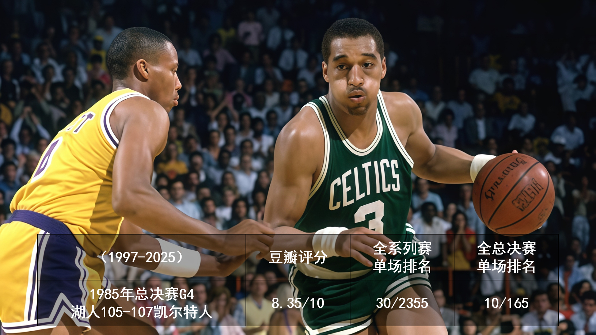 1985年总决赛G4:网页链接所以，试题又原封不动的回到了湖人面前。解题的关键并
