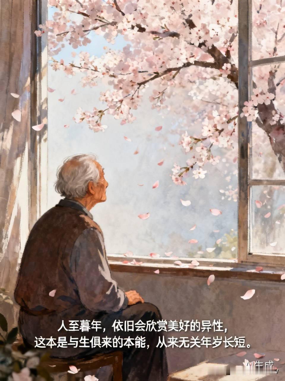 人至暮年，依旧会欣赏美好的异性，这本是与生俱来的本能，从来无关年岁长短。
 
青