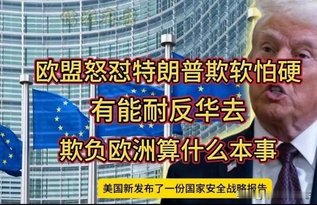欧洲被逼，喊话特朗普，欺软怕硬，有本事去逼中国。

欧盟这操作真是让人摸不着头脑