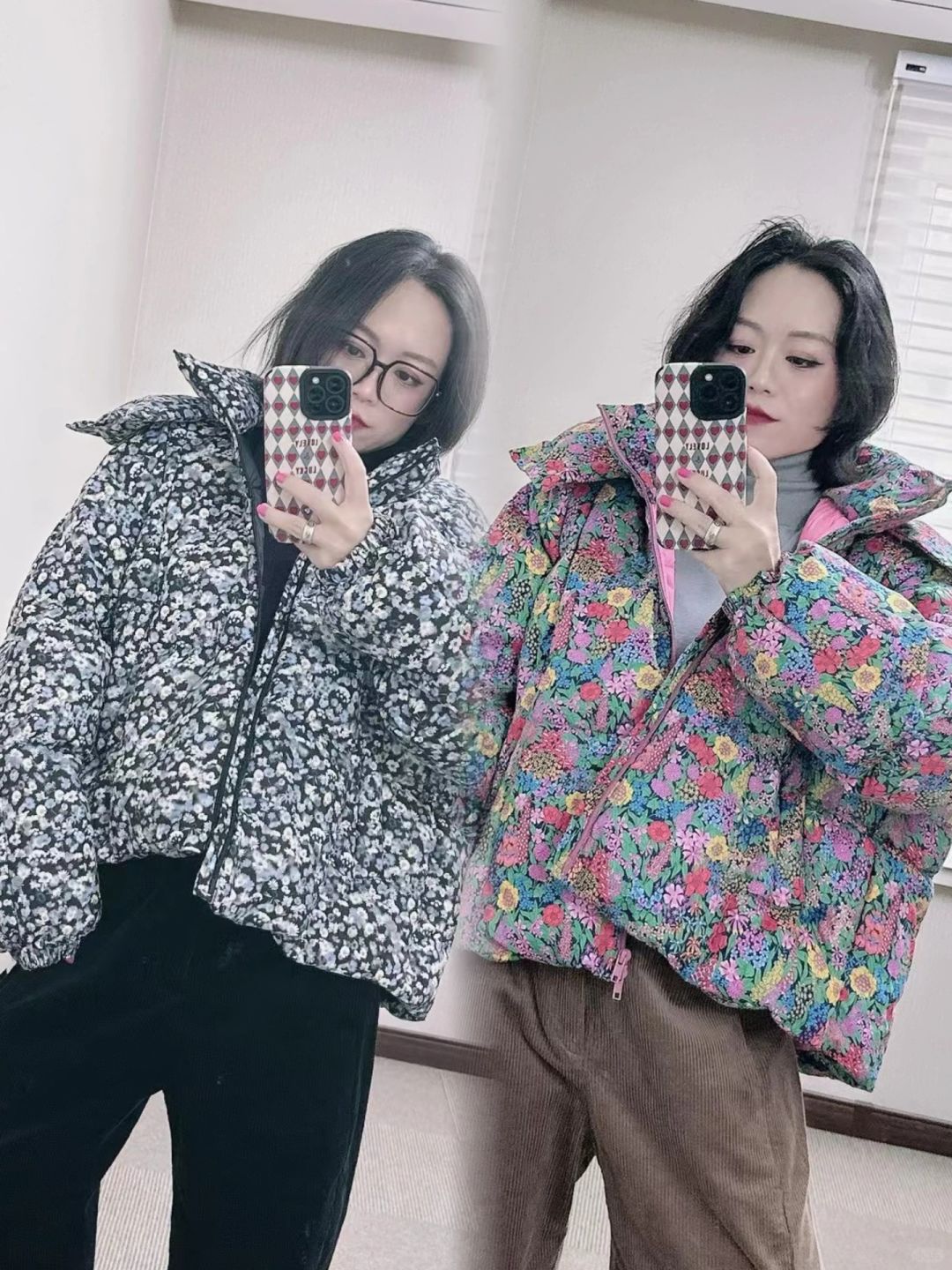 新品碎花羽绒服 江南布衣