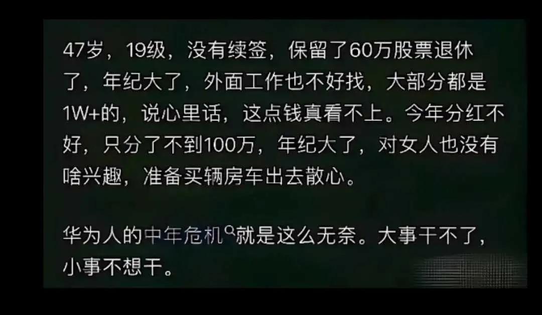网友：中年失业的华为大兄弟，处境十分凡尔赛。。。[泪奔]