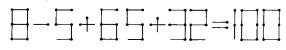 火柴棍游戏
图示等式是成立的，如果只移动一根火柴使等式仍然成立，如何移动？解题并