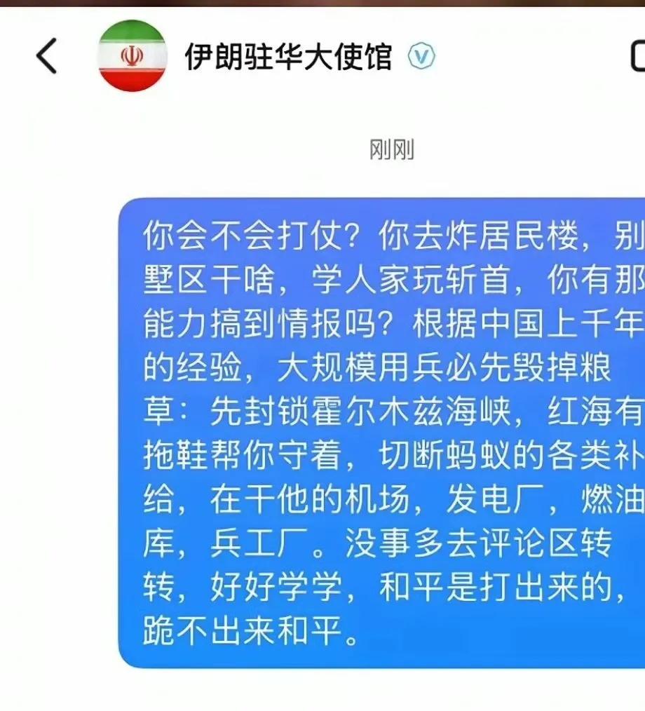 波斯打仗肉且菜，东大网友急死了。 ​​​直接在波斯官方账号下献计献策，建议波斯把