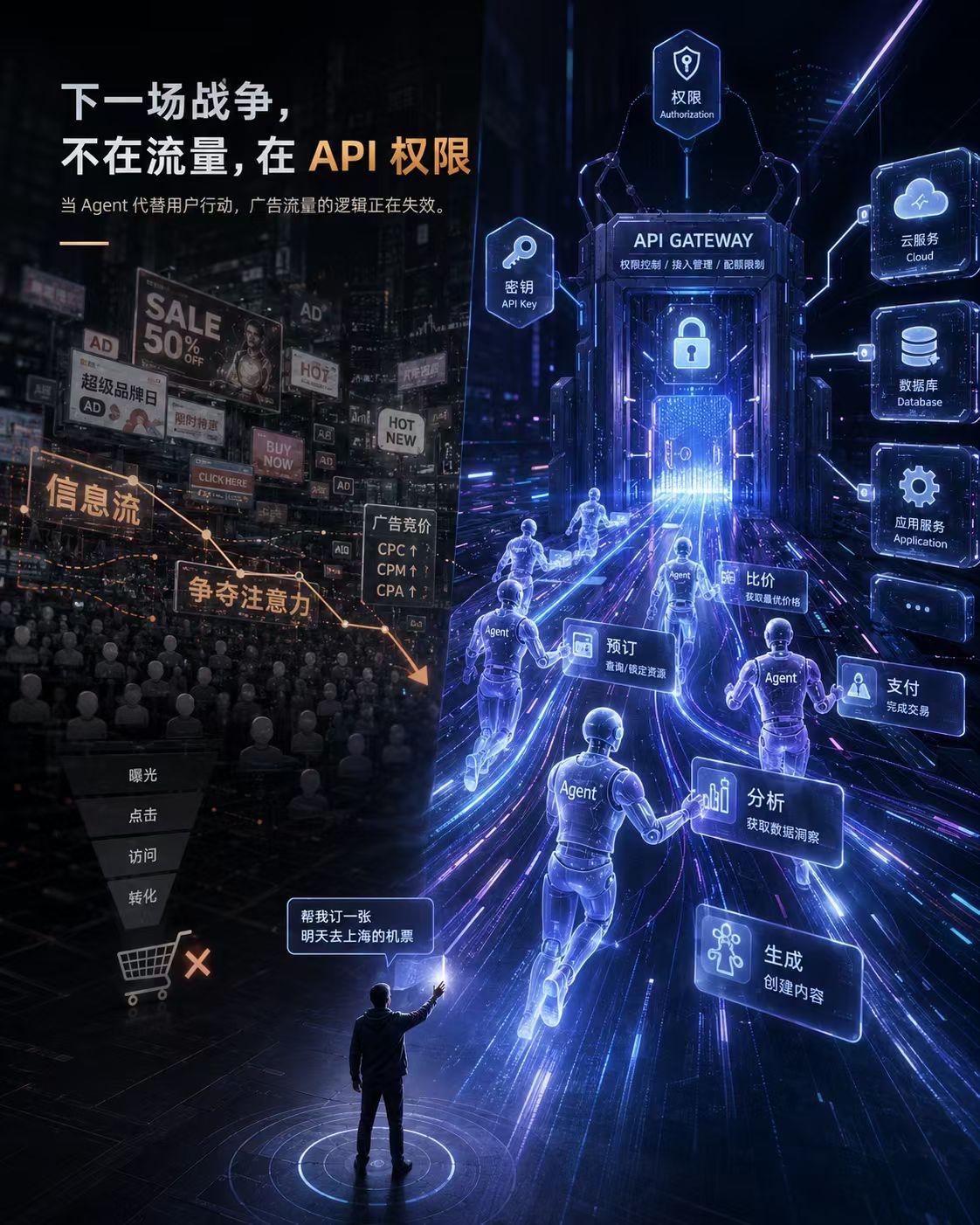 AI助手普及后，流量依然是用户产生的，而是Agent根据任务自动完成的动作，并不
