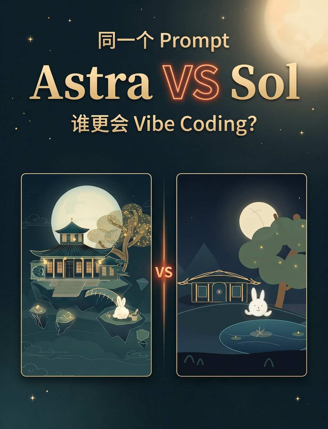 同一prompt，Astra 和 Sol差别这么大？
今天感冒了，实在不太适合录