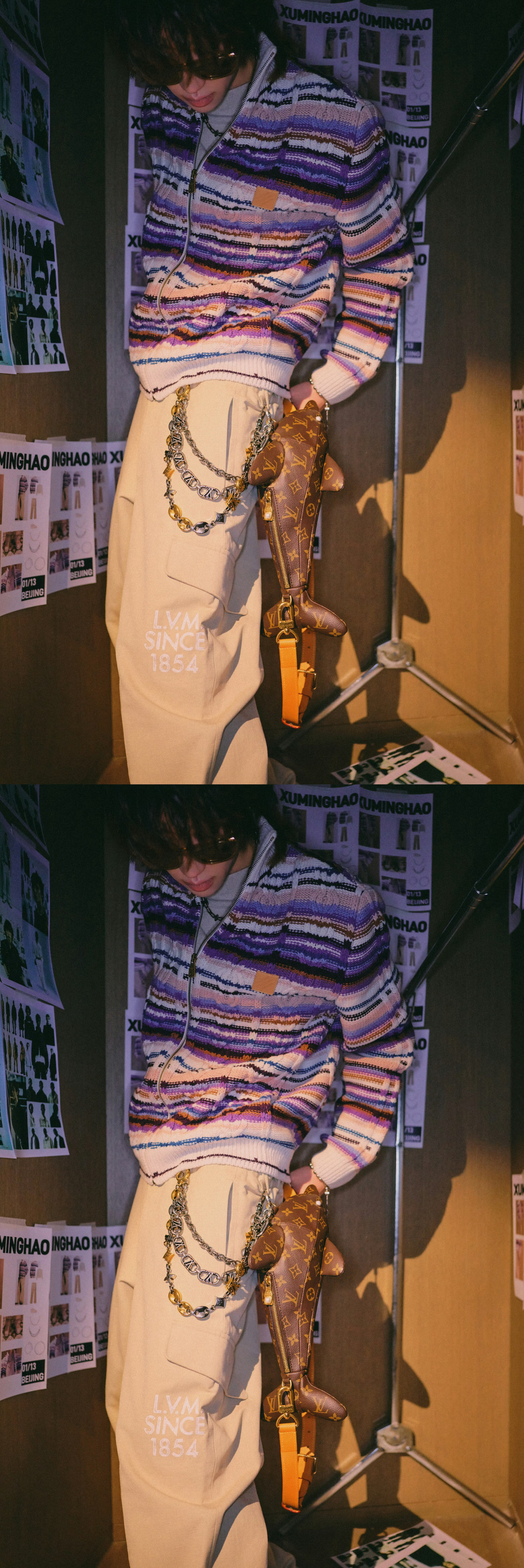 徐明浩路易威登品牌大使 徐明浩更新lv大片！腰细肩宽大长腿，行走的衣架子！穿上L