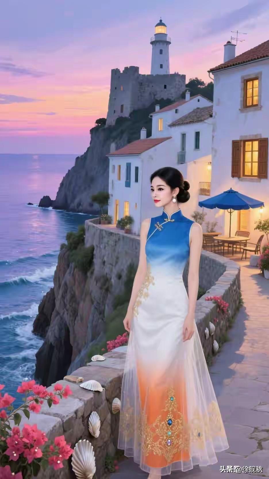 上联：星稀月朗，山水自含情
下联：风轻云淡 ，晚霞意更浓