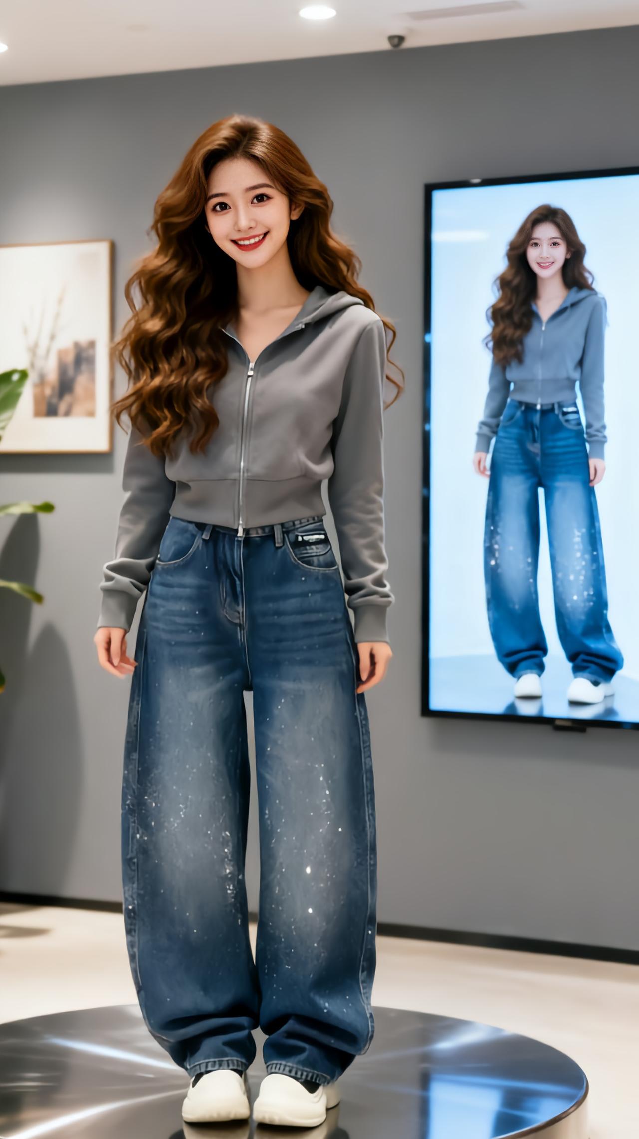 牛仔裤穿搭 紧身牛仔裤 牛仔裤搭配 穿搭 牛仔阔腿裤潮流