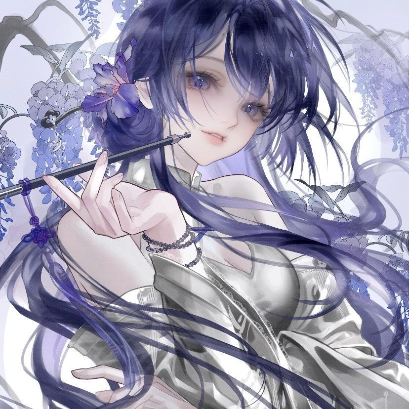 𝗪𝗲𝗰𝗵𝗮𝘁动漫女头｜紫色系动漫｜古风动漫头像｜氛围感漫头 