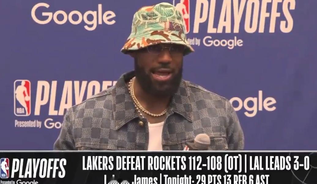 勒布朗-詹姆斯：“比赛打得胶着至极，如果想要拿下胜利、拿到3-0的大比分领先，就