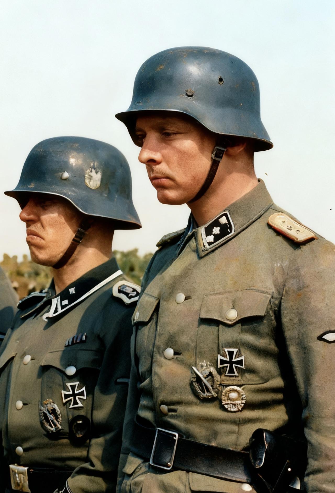 有个人完全不经大脑的思维方式。

有个人发了一篇二战时期德国国防军的文和图，但是