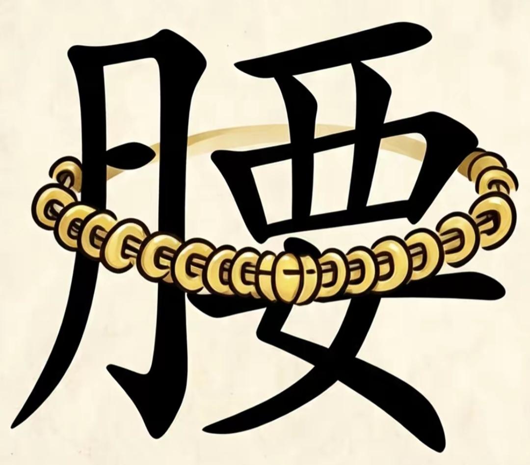 腰间系个金链子，酷！这个词语太好了哈哈😃，