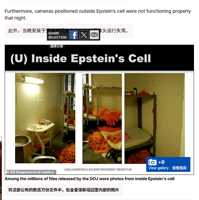 🔻《每日邮报》报道：一份宣布爱泼斯坦死亡的联邦声明在新近公布的美国司法部文件中