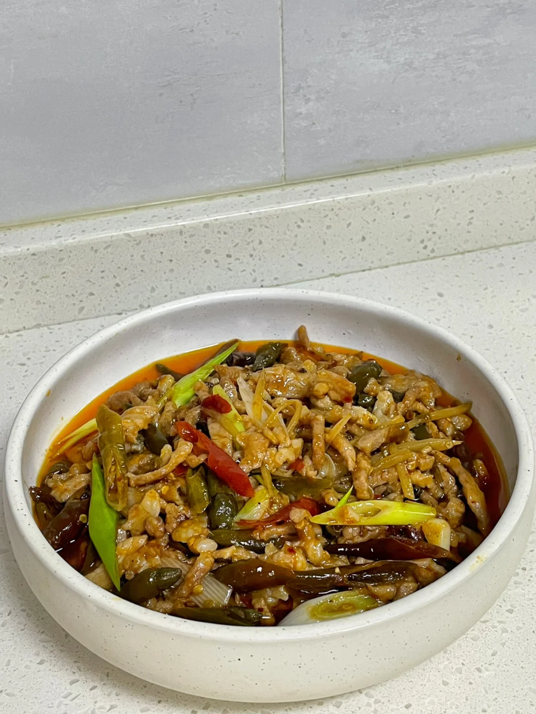 酸辣开胃，鲜香下饭的泡椒肉丝，饭扫光了🤤