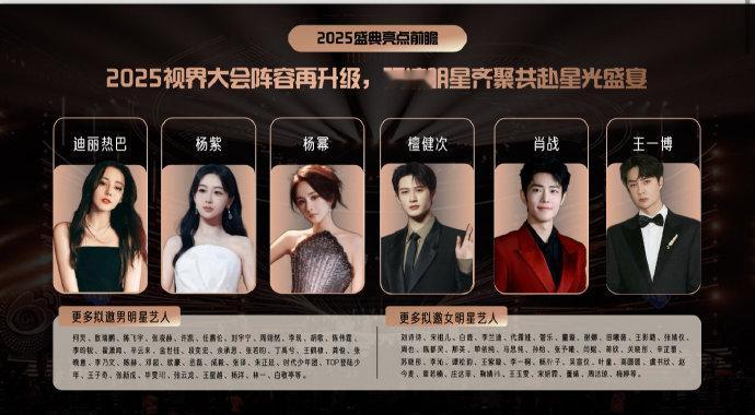 微博视界大会官方放出的拟邀阵容 ​​​
