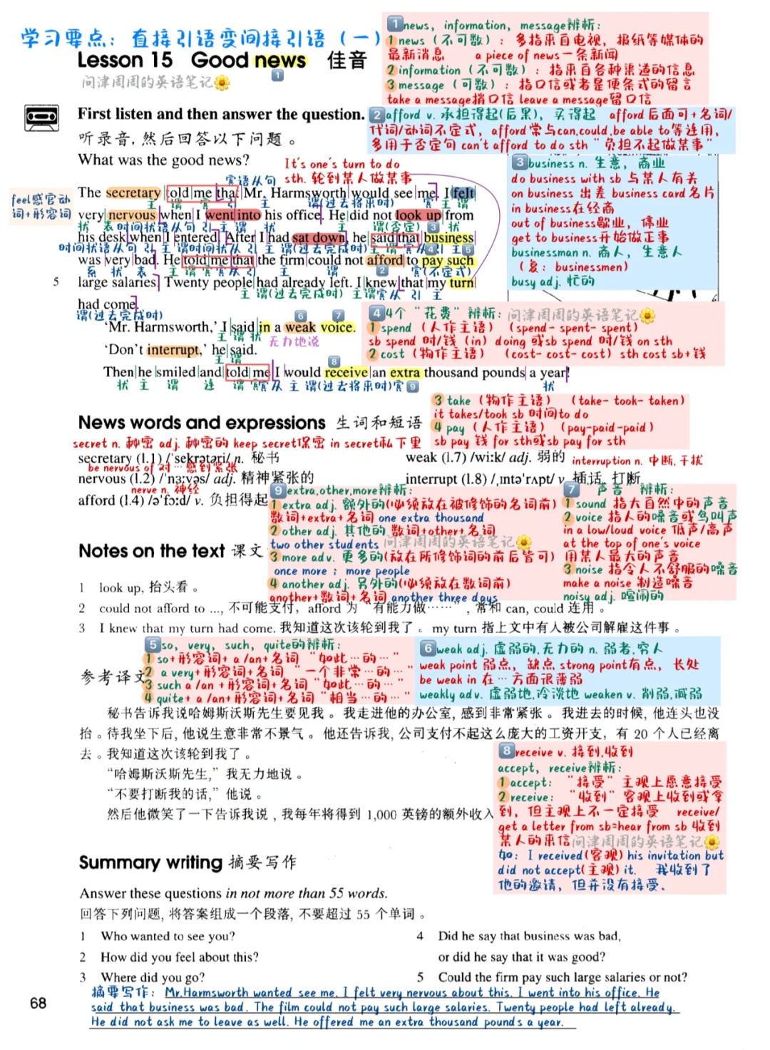 新概念英语第二册lesson15课本+练习详解