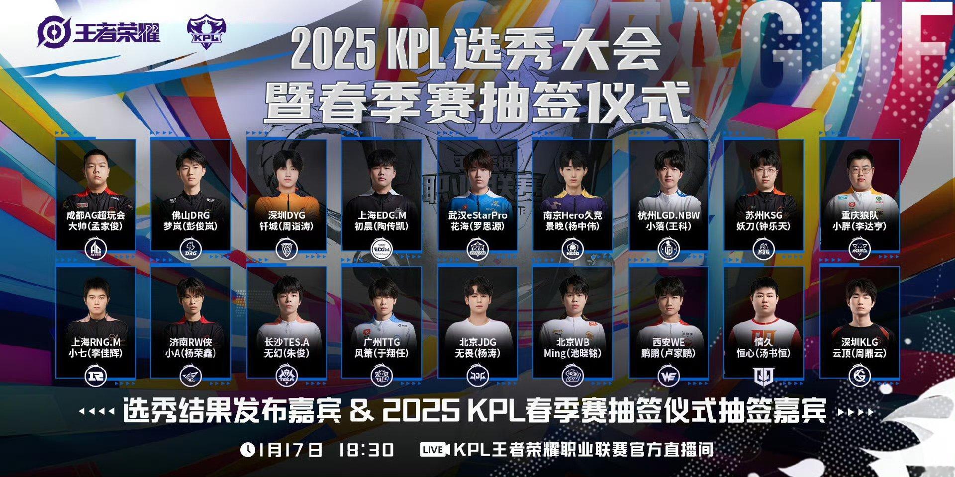 2025KPL春季赛抽签仪式  2025KPL选秀大会 抽签仪式嘉宾:成都AG超