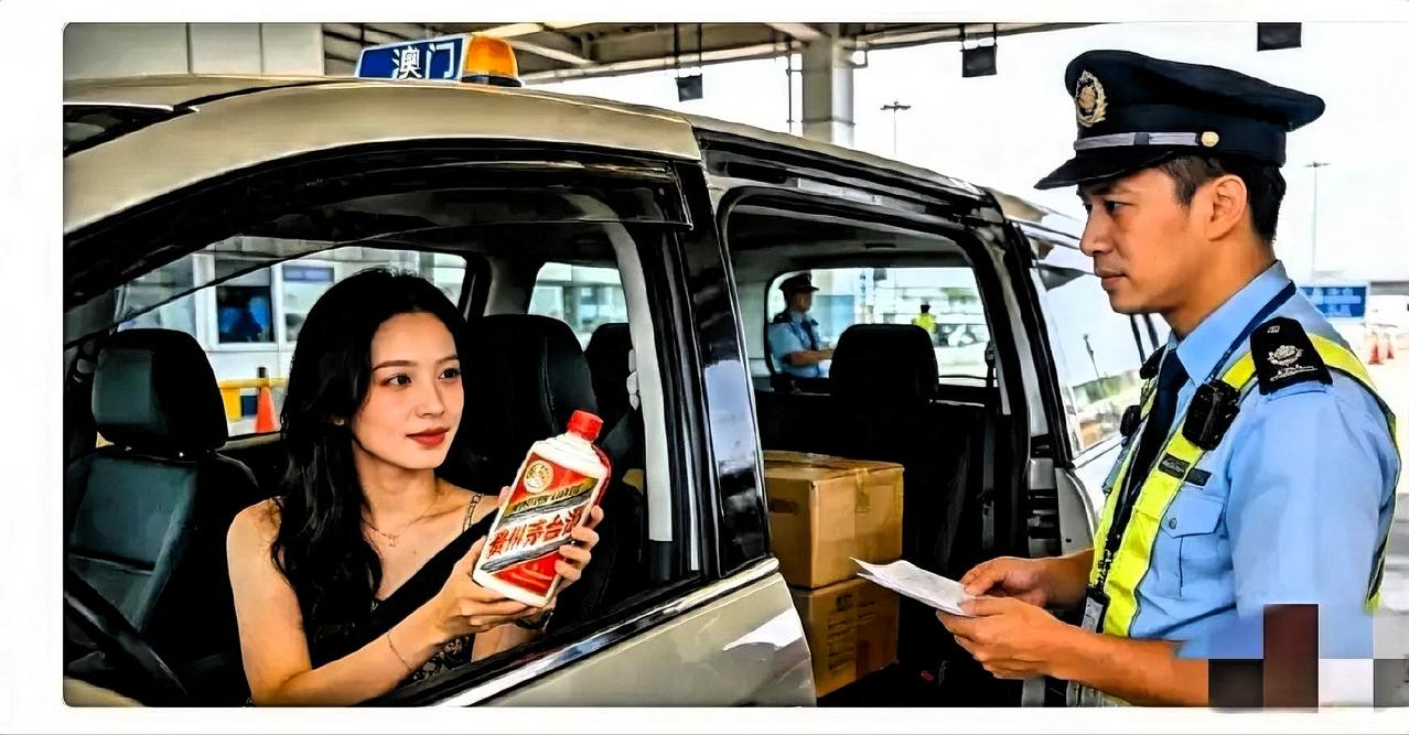 我一个澳门朋友太聪明了！开车过拱北顺带1瓶1000多块的茅台酒，检查间隙快速拧松
