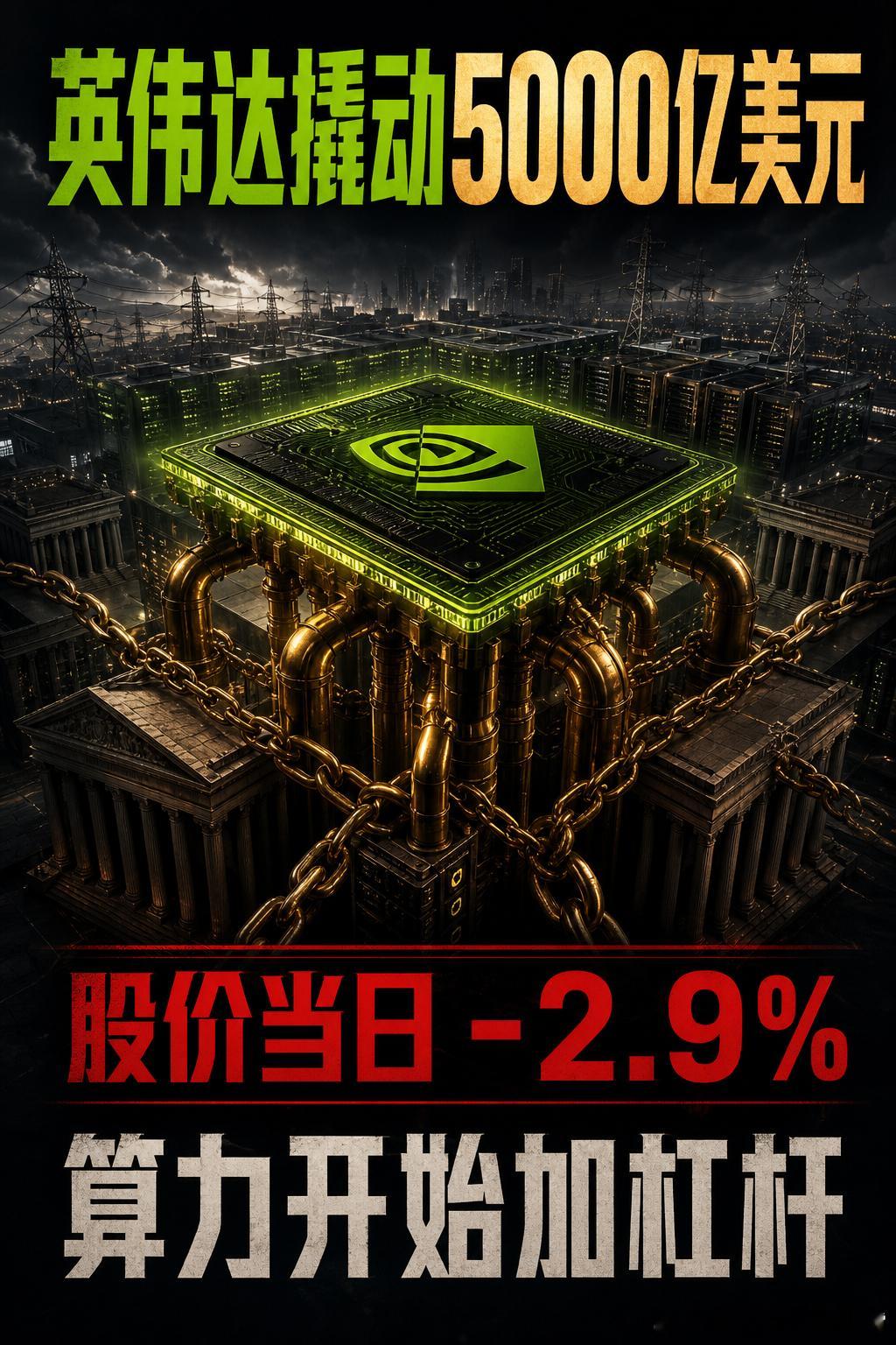 英伟达撬动5000亿美元，股价当天却跌2.9%。我把合作条款来回看了两遍，真正的
