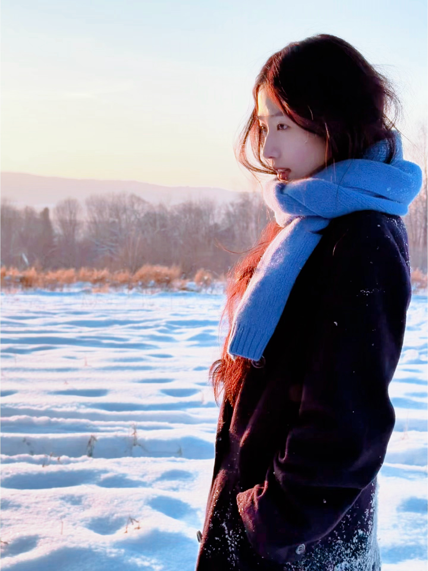 盛开在冬天的水仙❄️卢昱晓雪地写真花絮