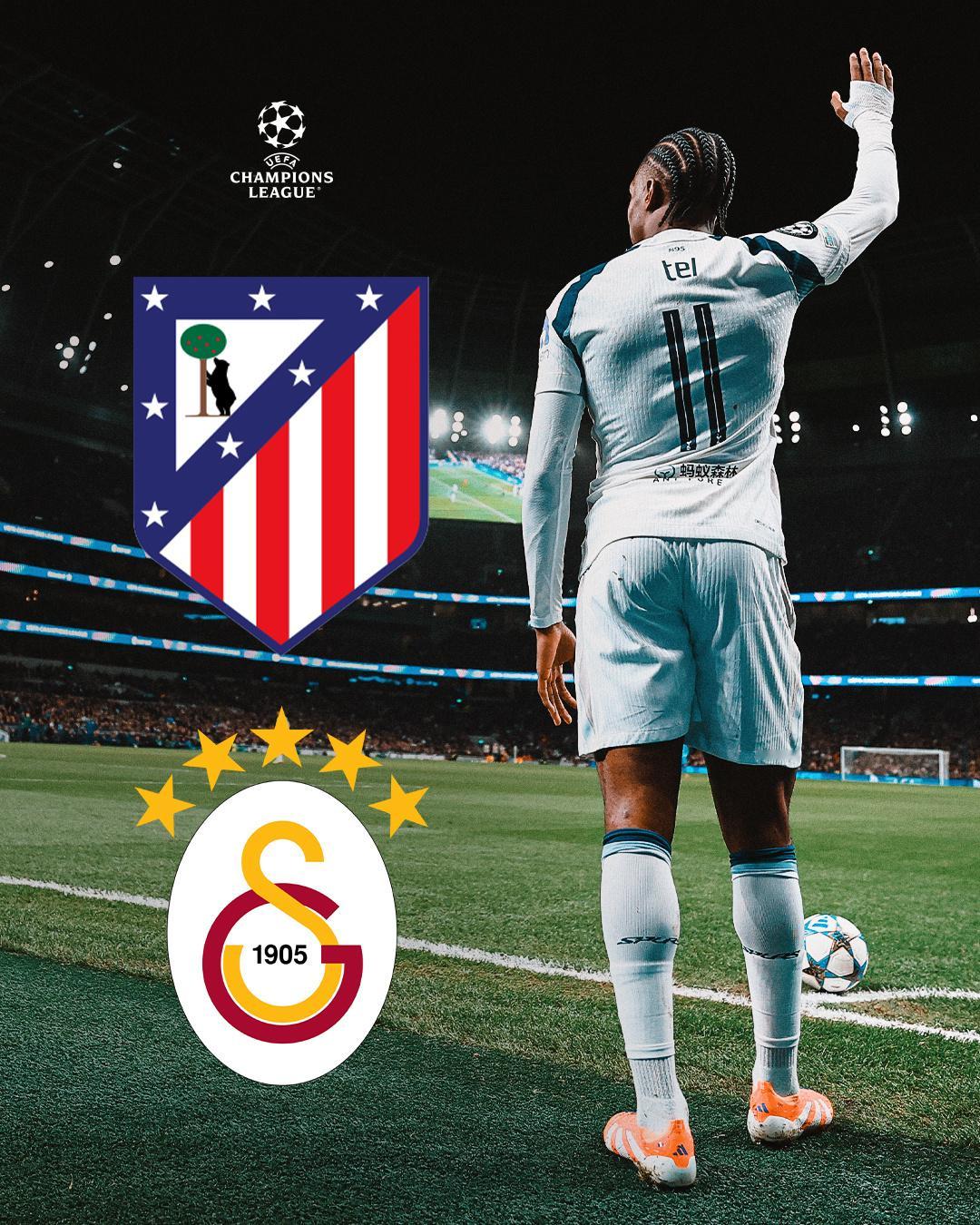 热刺将在欧冠16强比赛中面对马竞🇪🇸或加拉塔萨雷🇹🇷 