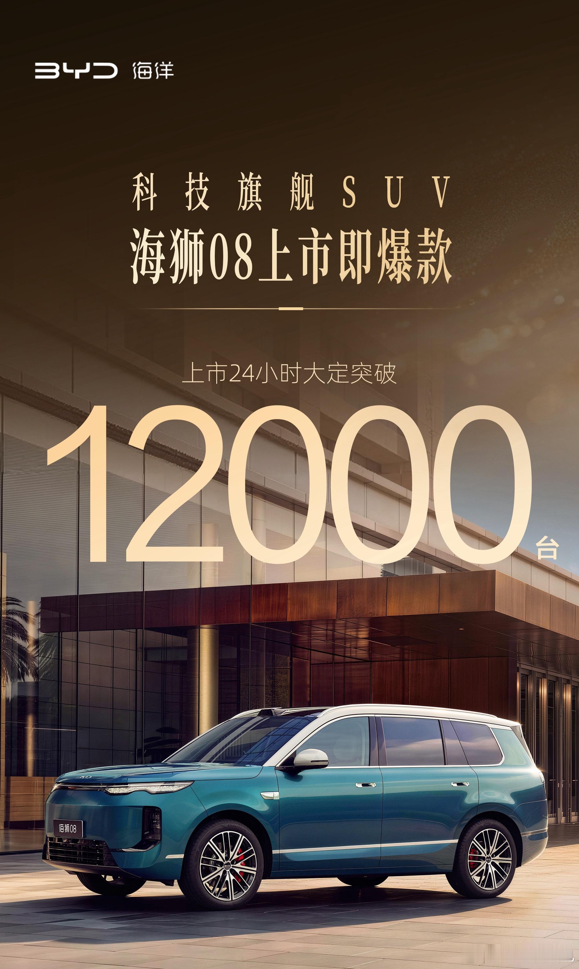 打破一切质疑，实力说话海狮 08 大定突破 12000 台实打实的数据，没有任何
