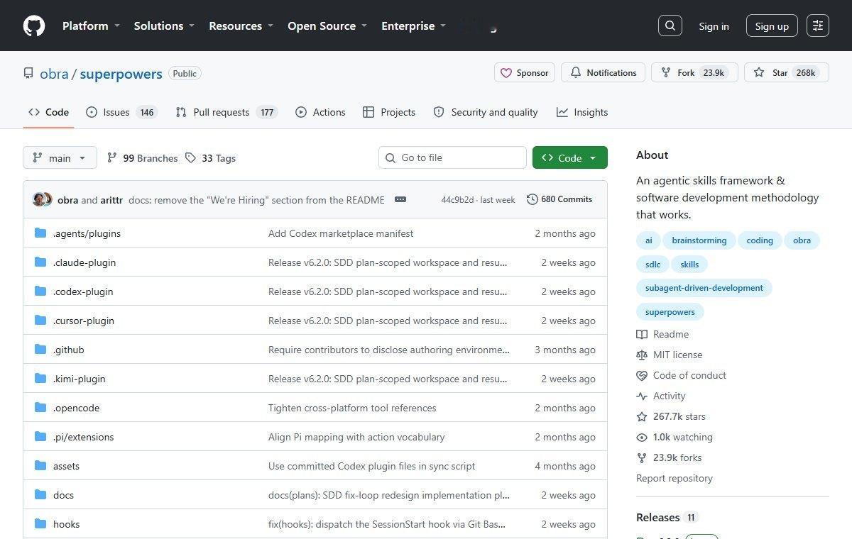 GitHub 上的 Superpowers 把软件开发流程拆成一组可组合的 Ag