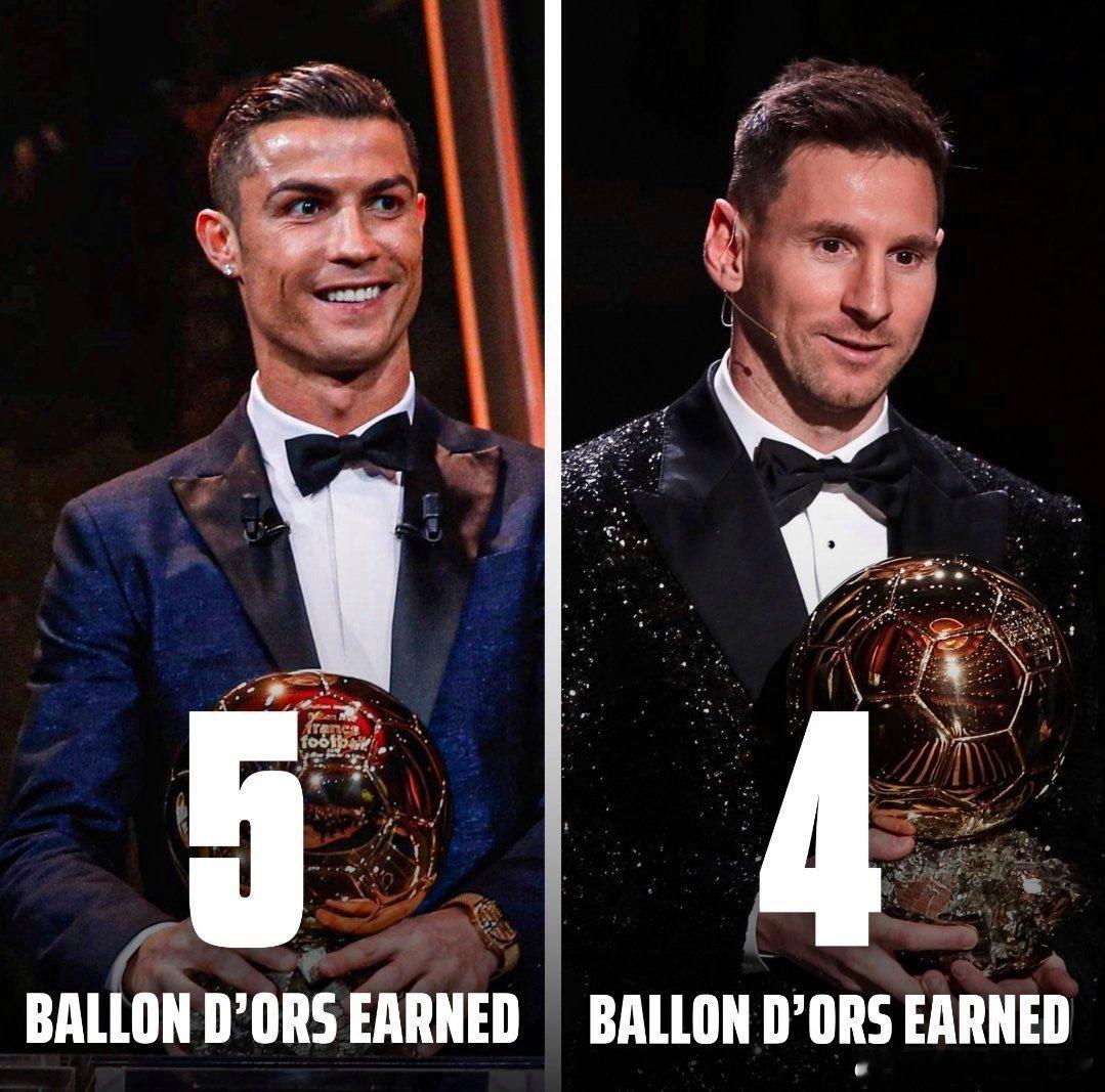 克里斯蒂亚诺·罗纳尔多获得的金球獎仍然比梅西多梅西c罗