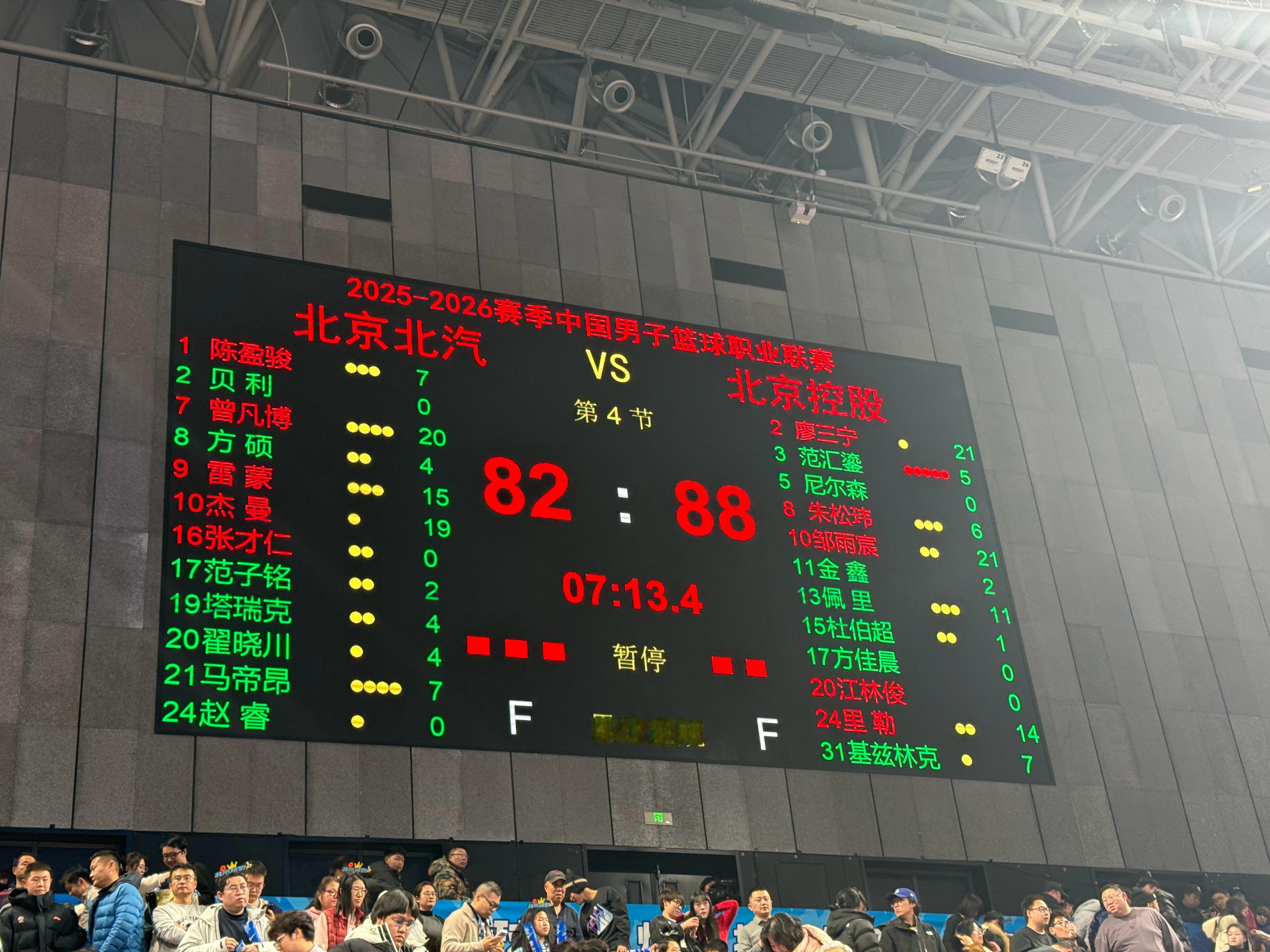 赛季首次北京德比：北京北汽82-88北京控股北京男篮vs北控男篮