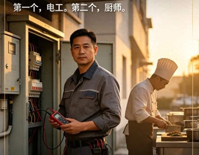 永不消失的15个行业！​第一个，电工。​第二个，厨师。