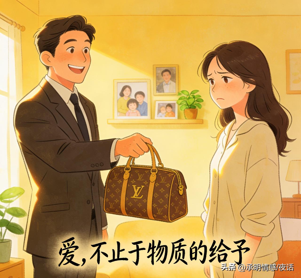 家人们，这话太有道理啦！爱可不只是给物质，满足基本需求不过是表面的。很多男人以为