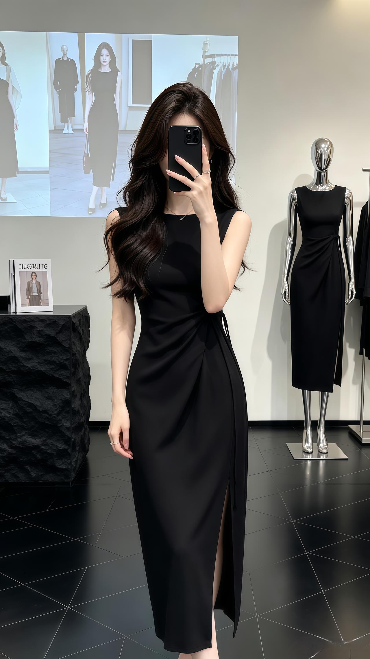ootd女生穿搭御姐 永不过时的黑色连衣裙 韩系穿搭怎么将小黑裙穿出氛围感 穿搭