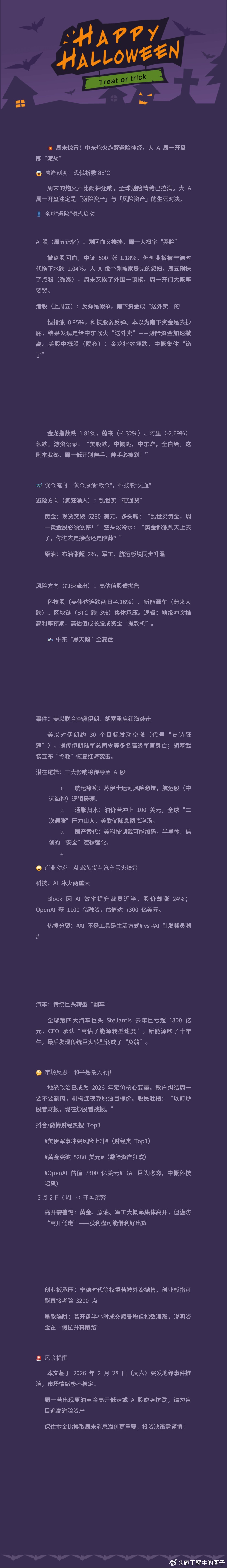 💥 周末惊雷！中东炮火炸醒避险神经，大A周一开盘即“渡劫”情绪刻度：恐慌指数 