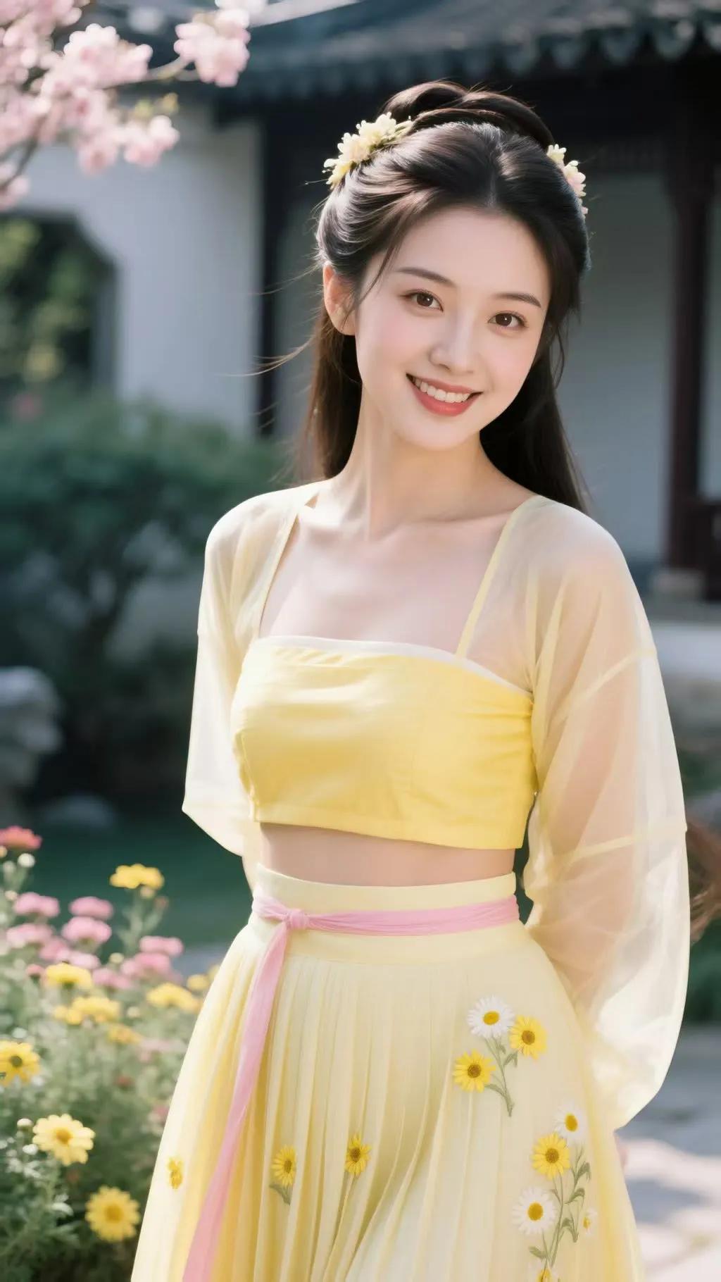 春日少女，花海中的微笑