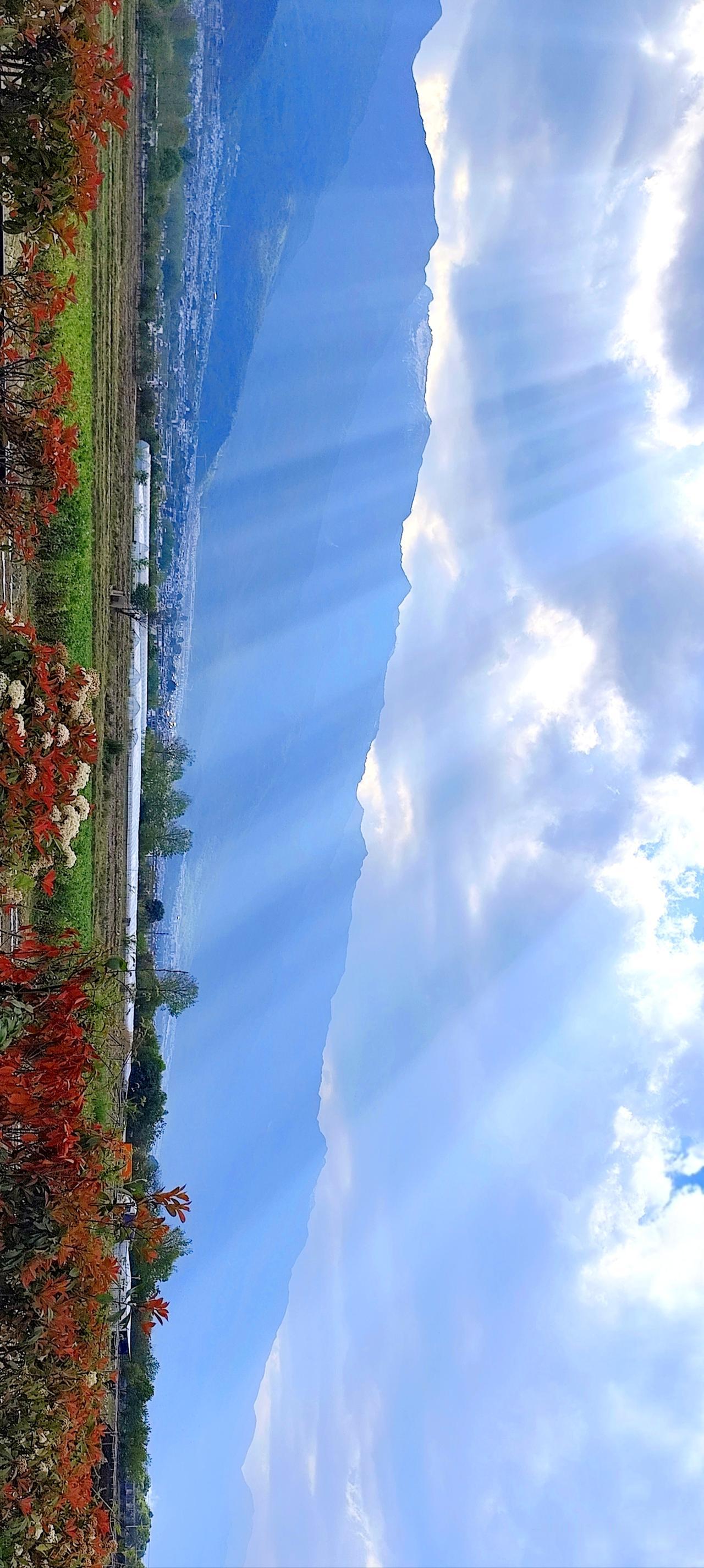 这是4月12日我拍摄的
大理洱海的丁达尔效应。
本地的小女孩说
这有什么稀奇的，