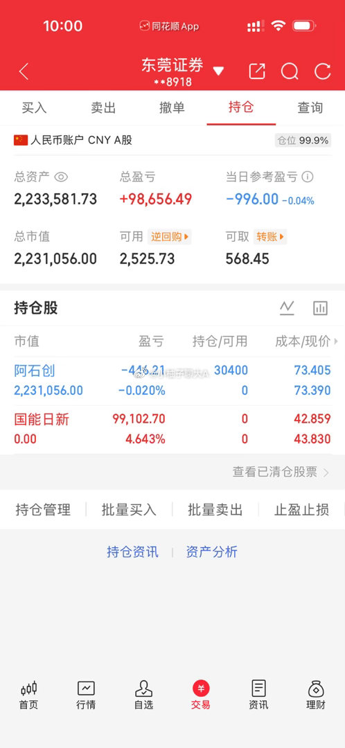 今日实盘卖出国能日新买入阿石创看到的帮我点赞评论8888 
