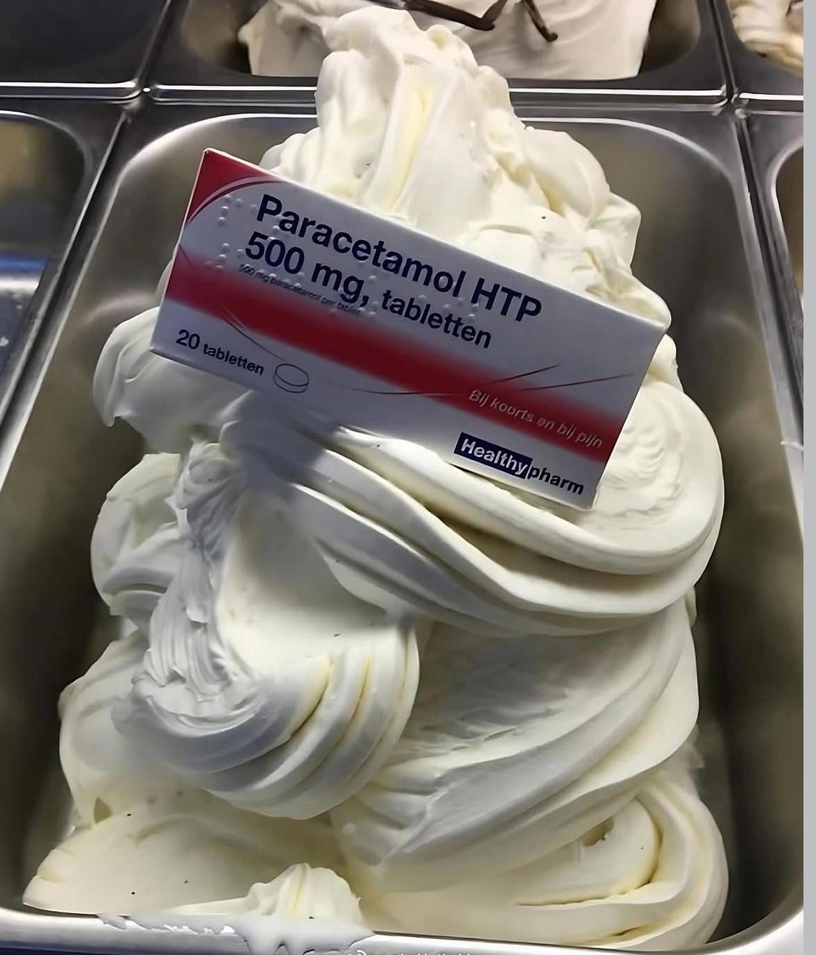 从来没想过把退烧药放冰淇淋里… ​​​