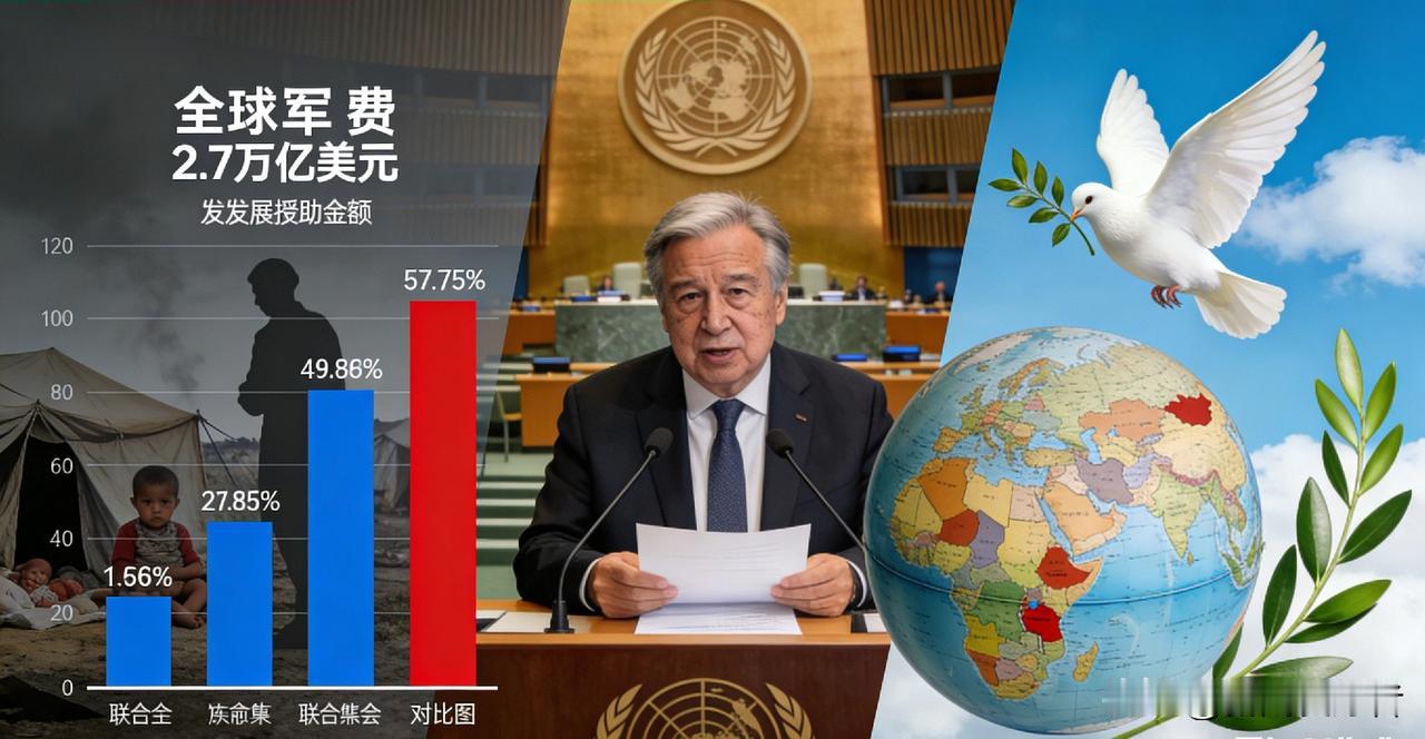 破防！联合国秘书长致辞刷屏：2.7万亿军费VS人道危机，和平不能等
 
联合国秘