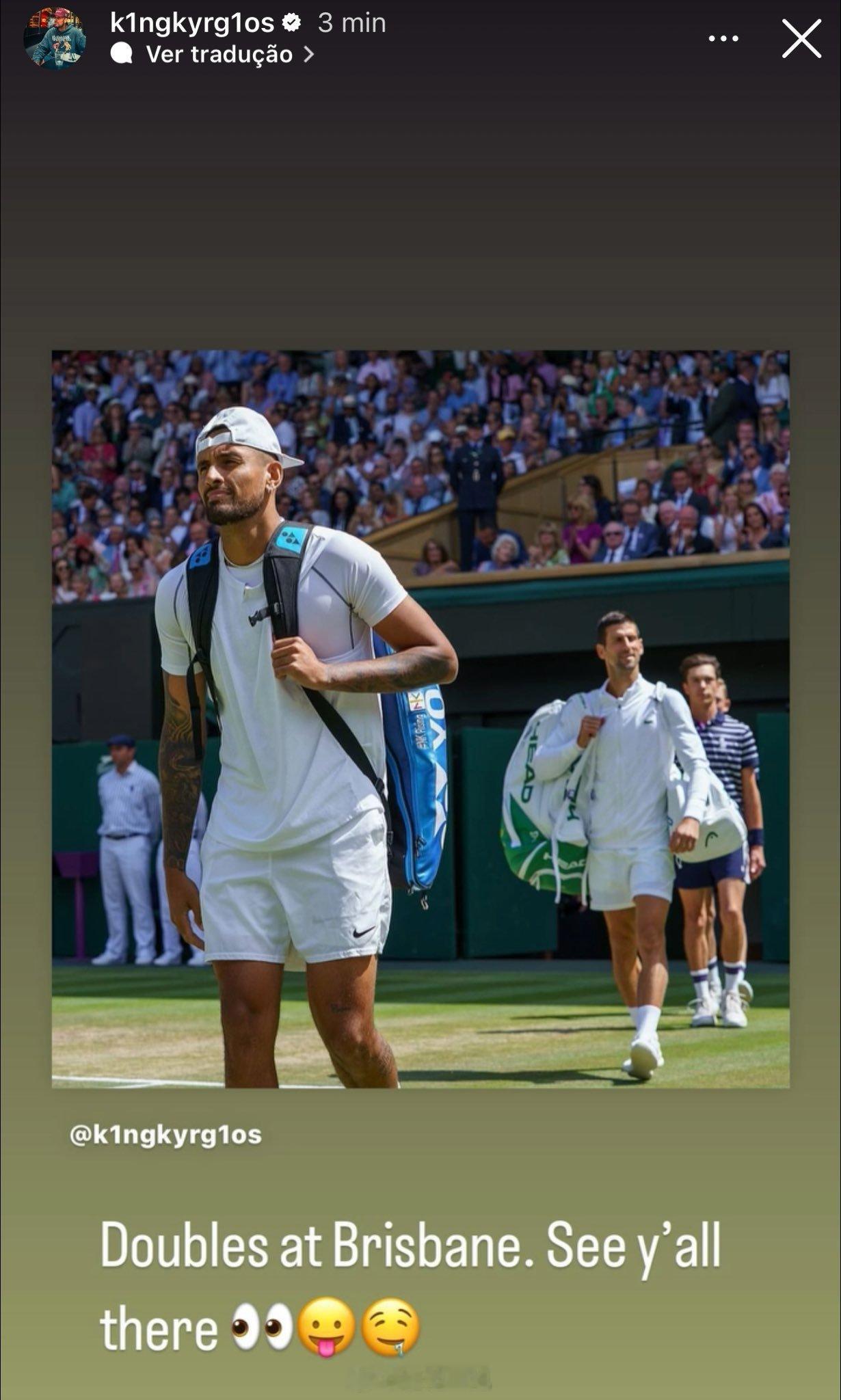 克耶高斯发文，布里斯班赛将与德约科维奇搭档出战男双。该怎么评？ ATP[超话] 