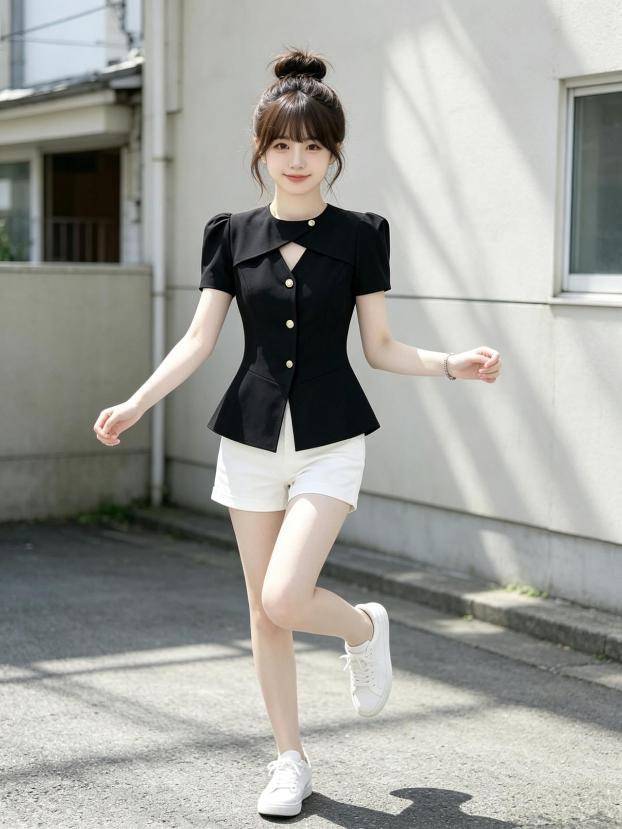 夏日清新穿搭指南：黑白配，简约时尚！🌞👗👟怎么穿搭会让人比较显温柔 黑白配