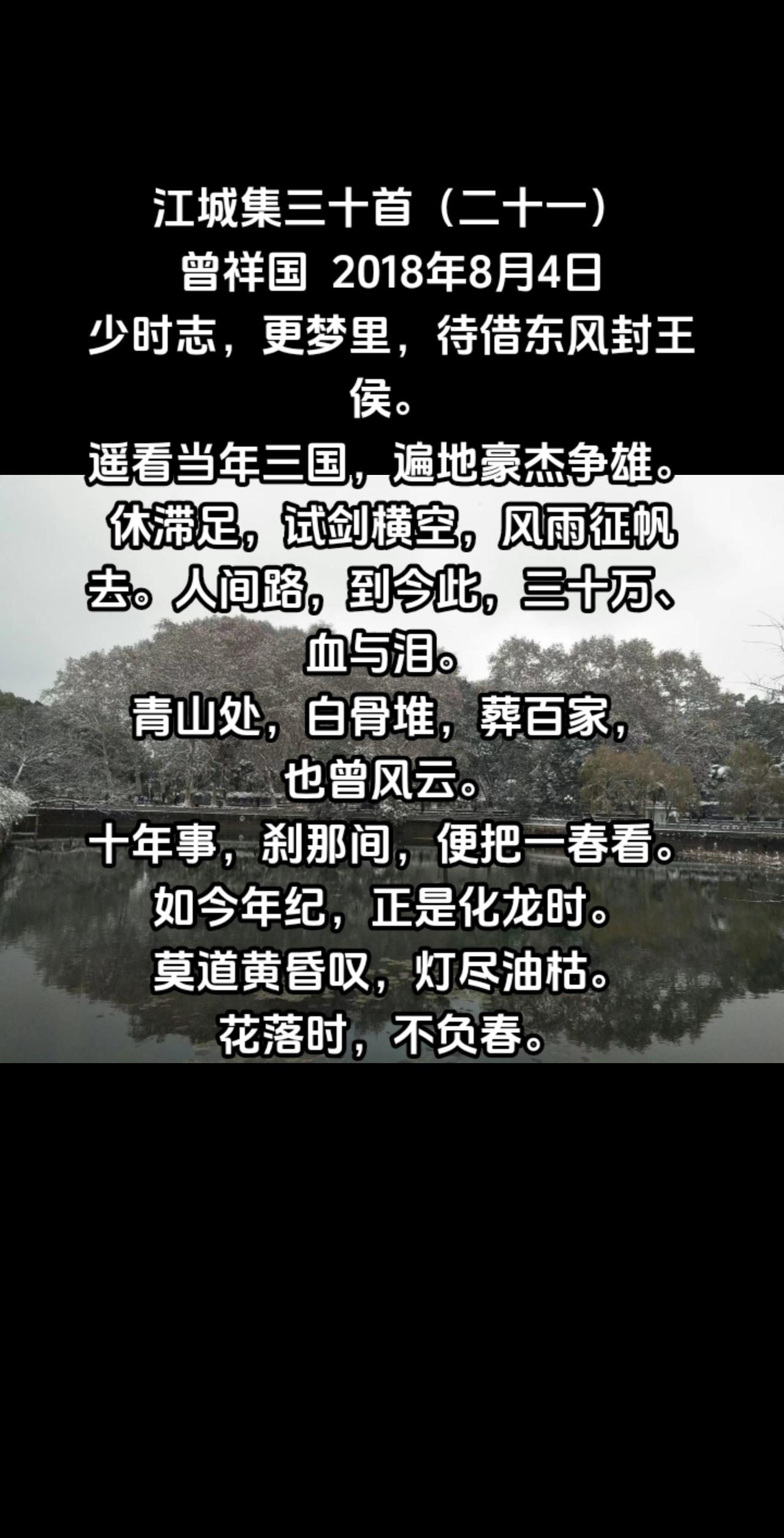 江城集三十首（二十一）#写诗是一种生活 #把所有的遗憾埋在雪里 #大雪纷飞时你会