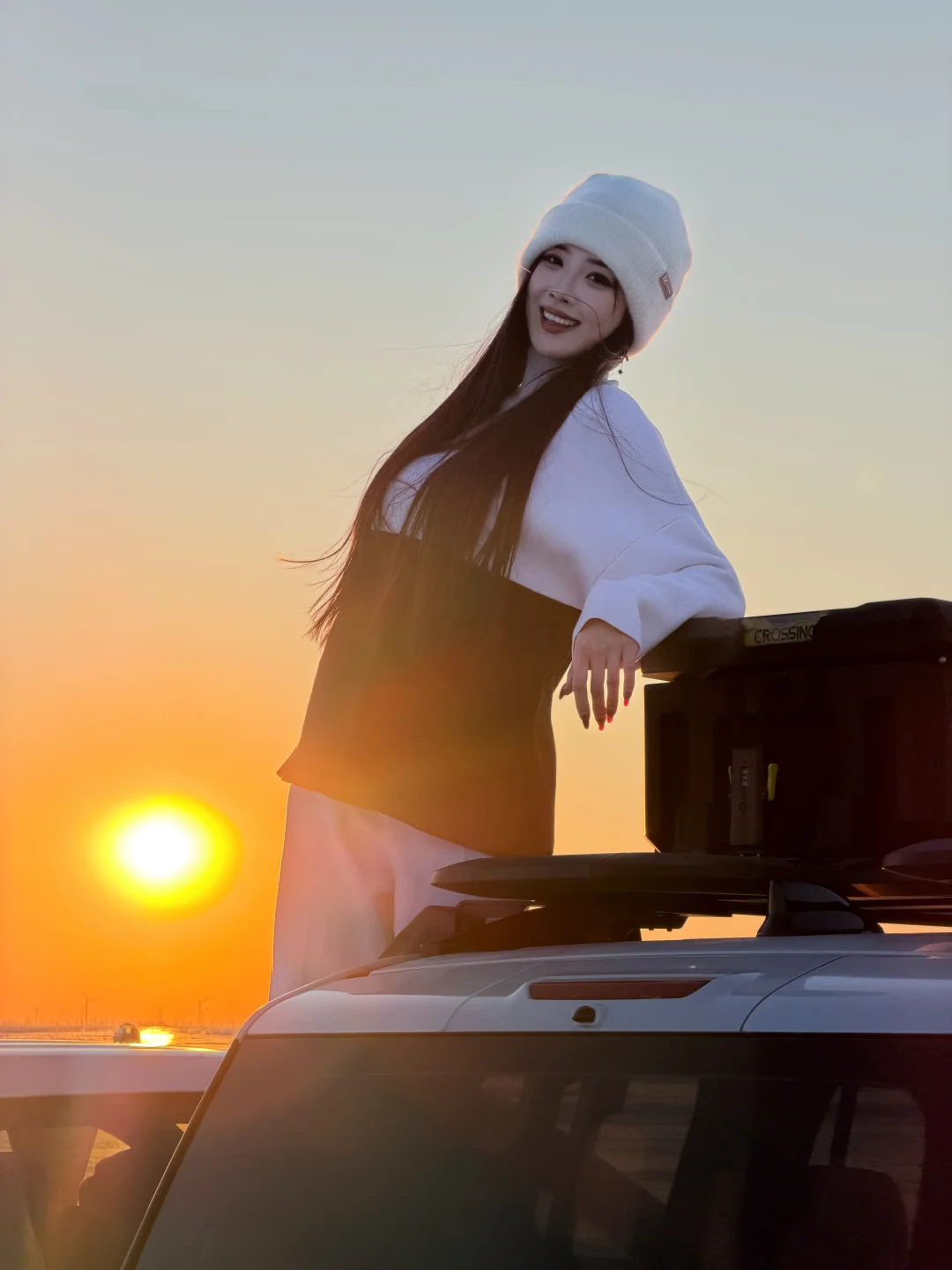 冰面上的落日太美啦