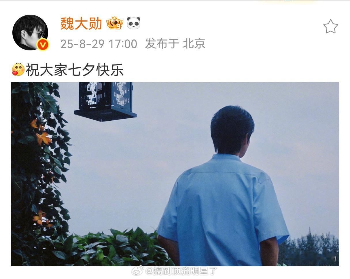魏大勋祝我七夕快乐哎，我该怎么回他呢？[害羞][害羞][害羞] ​​​