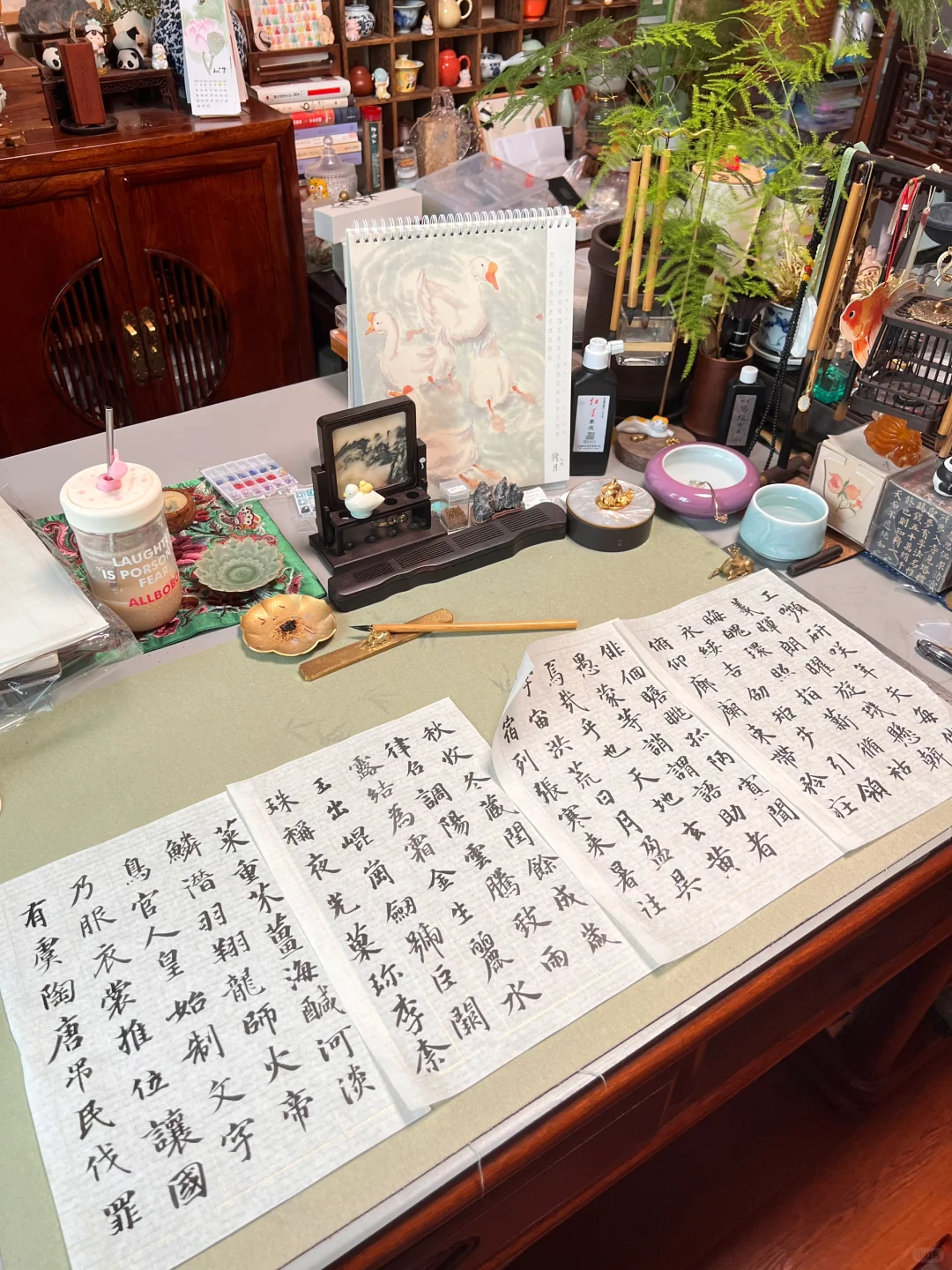 当你发挥好的时候，什么毛笔都好用，哈哈哈哈