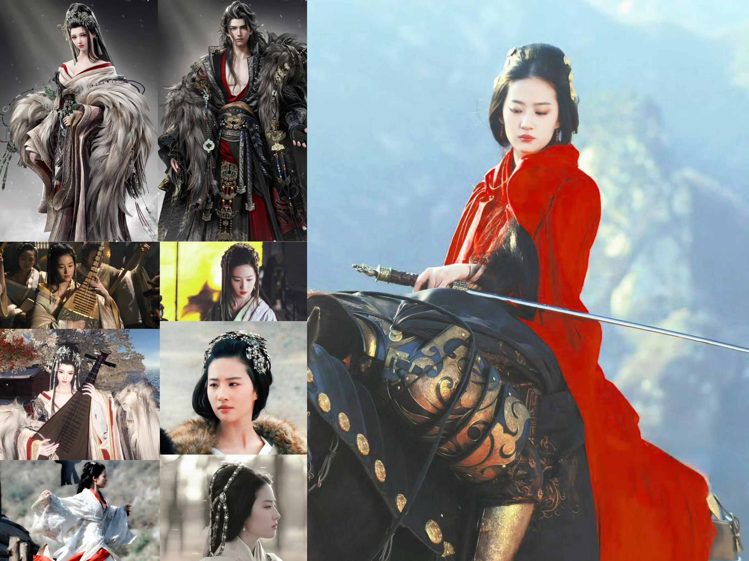 逆水寒的虞姬霸王都是很明显致敬的电影鸿门宴造型，尤其虞姬造型更是刘亦菲鸿门宴造型