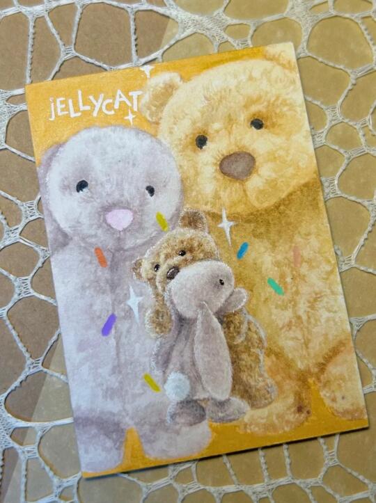 纯手绘jellycat卡片