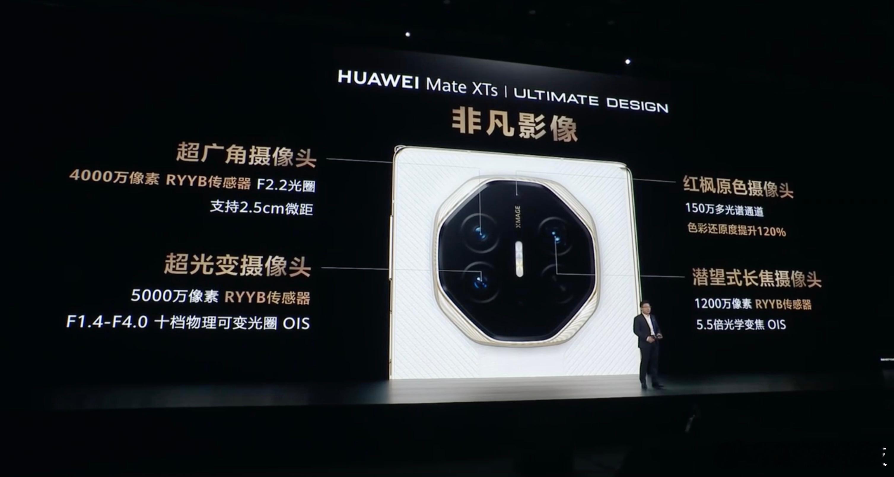 华为发布会华为matexts非凡大师  的影像能力也提升了，全RYYB传感器！ 