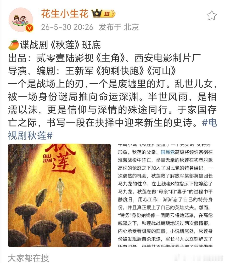 王新军是秦海璐老公吧，那肯定有她一个角色，这饼感觉不错呢 